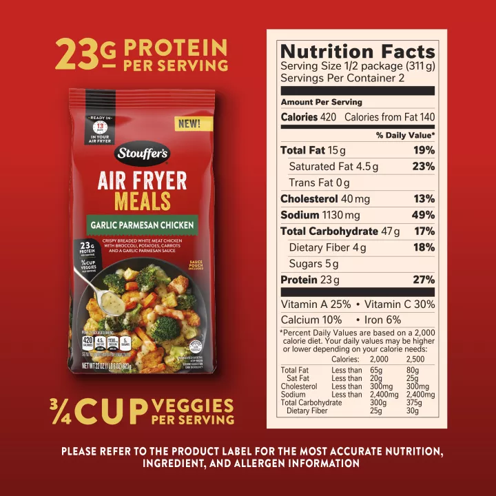 Air Fryer Garlic Parmesan Chicken Frozen Entrée