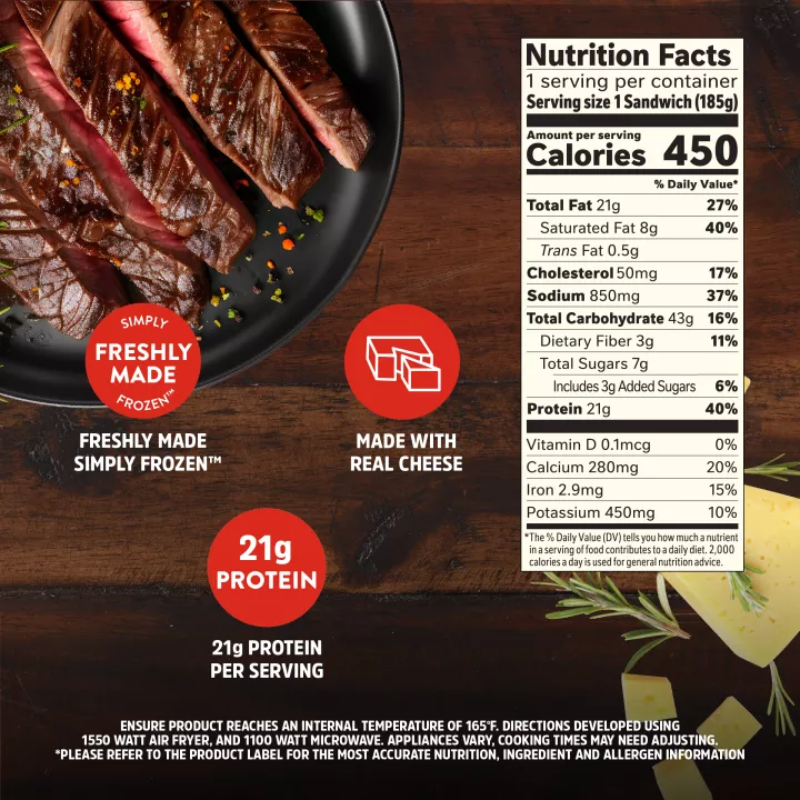 Double Cheddar Steak Melt-Fulls Sandwich