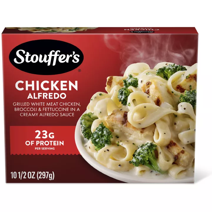 Front Center view of STOUFFER'S Chicken Fettuccini Frozen Entrée NET WT 10 1/2 OZ (297 g) product.