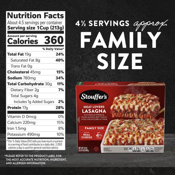 STOUFFER'S® Frozen Meat Lovers Lasagna Family Size