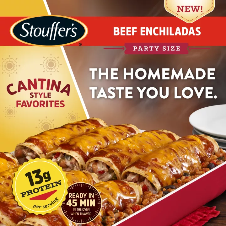 STOUFFER'S Frozen Meal Beef Enchilada Party Size Tray 57oz