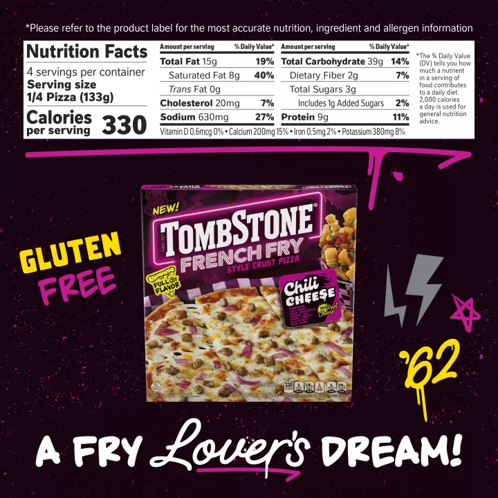 French Fry Style Crust Chili Cheese Frozen Pizza