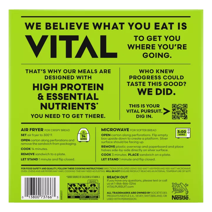 Vital Pursuit™ Chicken Spinach & Artichoke Sandwich Melt