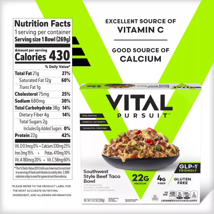 Vital Pursuit™ Southwest Style Beef Taco Bowl