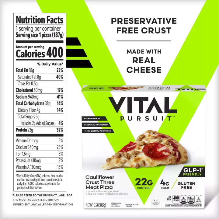 Vital Pursuit™ Cauliflower Crust Three Meat Pizza