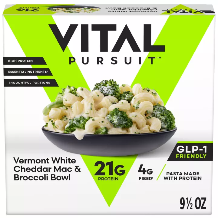 Front Center view of Vital Pursuit Vermont White Cheddar Mac & Broccoli Bowl product.