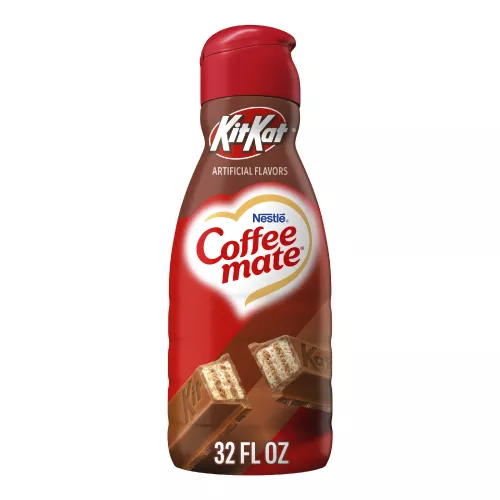 Front Image of Coffee Mate Liquid Creamer Kit Kat Chocolate 32floz Bottle