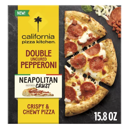 Front Center view of California Pizza Kitchen Neapolitan Double Pepperoni Net Wt 15.8 oz (448 g) product.