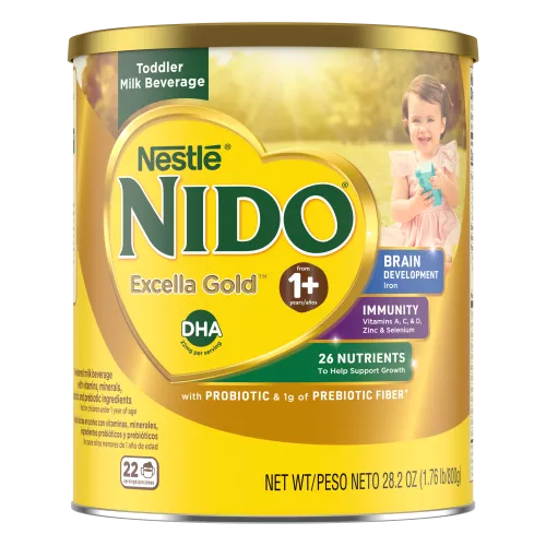 Front image of a canister of Nido Excella Gold