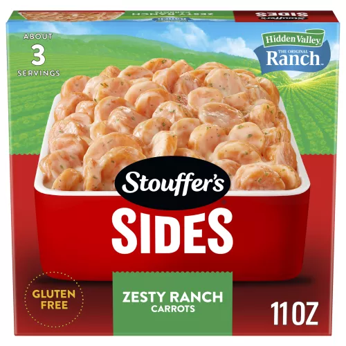 Front Center view of STOUFFER'S ZESTY RANCH CARROTS NET WT 11 oz (311 g) product.