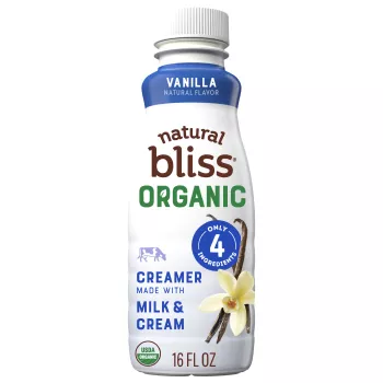 Front Center view of COFFEE MATE NATURAL BLISS Organic Liquid Creamer Vanilla 16 fl. oz. Bottle product.