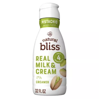 Front Center view of COFFEE MATE NATURAL BLISS Pistachio Liquid Creamer 32 fl. oz. Bottle product.