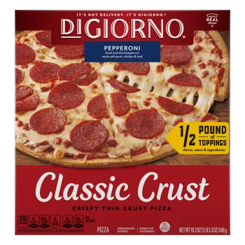 Front Center view of DIGIORNO® Classic Crust Pepperoni Pizza.