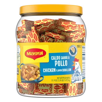 Front Center view of Maggi Chicken Flavor Bouillon Hard Tablets NET WT 51.9 OZ (3.24 LB) 1.472 kg product.