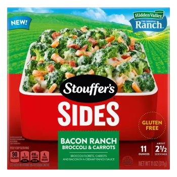 Front Center view of STOUFFER'S BROCCOLI BACON RANCH NET WT. 11 oz (311 g) product.