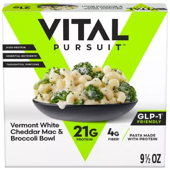 Front Center view of Vital Pursuit Vermont White Cheddar Mac & Broccoli Bowl product.