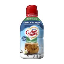 Bottle of Zero Sugar French Vanilla Coffee Creamer with french vanilla flavor & 2x Richer Than Milk label.