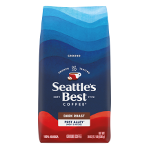Front Center view of SEATTLE'S BEST COFFEE Post Alley Blend Ground Coffee 20oz Bag product.