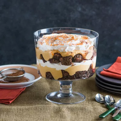 Pumpkin Mousse Brownie Trifle