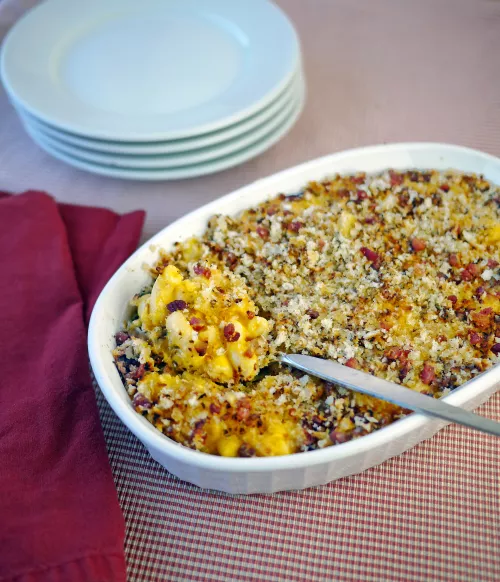 Macaroni with Bacon Bread Crumbs