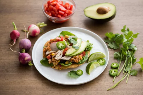 Spicy Rice & Beans Tostadas