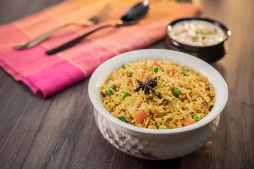 Vegetable Biryani Plating