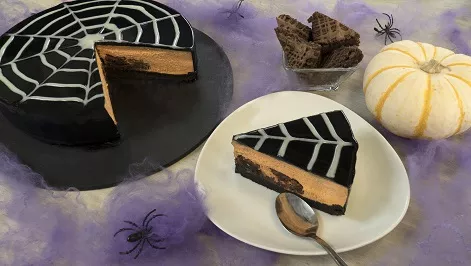 Pumpkin cheesecake con brownie