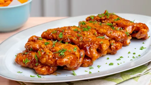 deditos de pollo glaseados