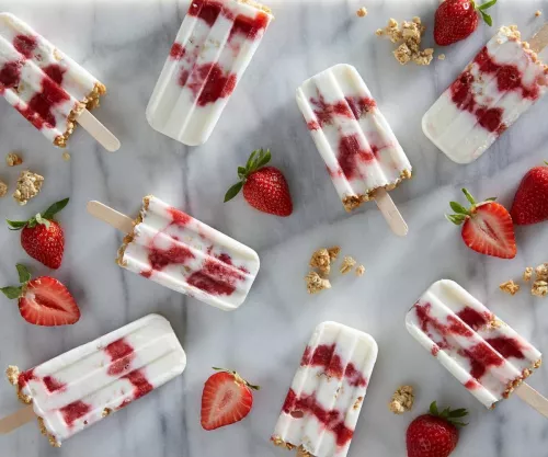 Fresh Strawberry Smoothie Breakfast Pops