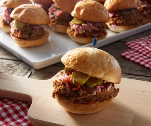 Slow Cooker Pulled Pork Sliders with Coleslaw