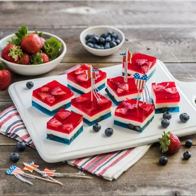Red, White & Blue Gelatin Squares