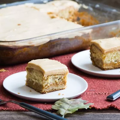Pastel Mágico de Calabaza con Cubierta de Dulce de Leche