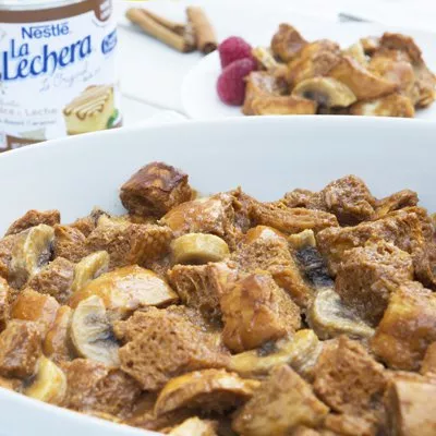 Banana Dulce de Leche Bread Pudding