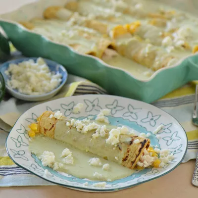 Enchiladas with Poblano Salsa