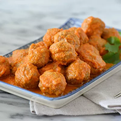 Meatballs in Creamy Tomato and Adobe Sauce