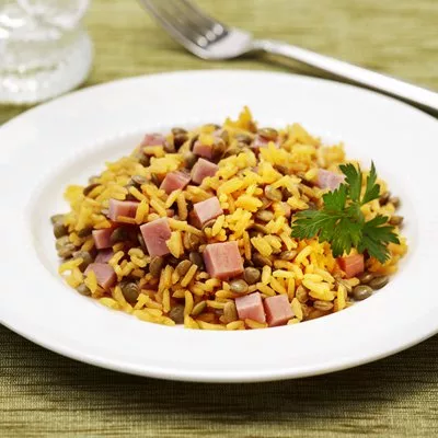 Rice with Lentils and Ham
