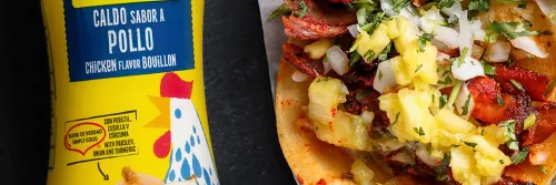 Tacos al Pastor with Creamy Poblano Chipotle Sauce Long Left