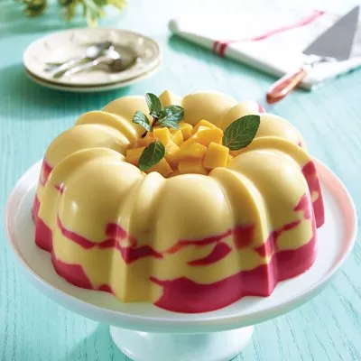 Creamy Mango Cherry Gelatin