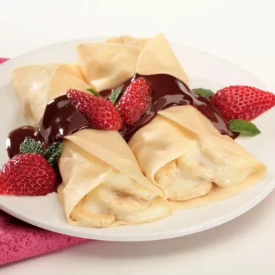 Banana Crêpes with Abuelita Sauce