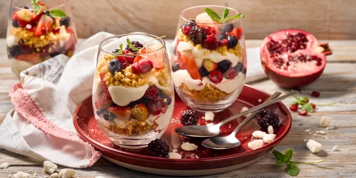 Copón cremoso de frutos rojos