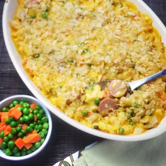 Macaroni and Cheese Hot Dog Casserole