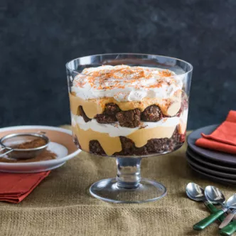Pumpkin Mousse Brownie Trifle
