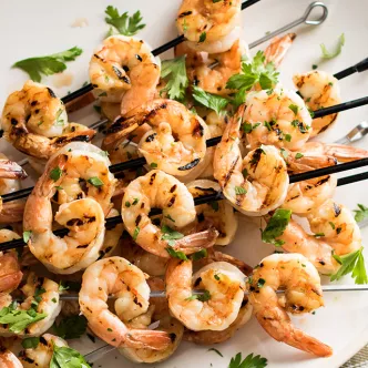 Grilled Shrimp Skewers Long Right