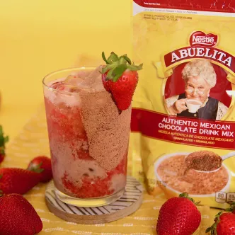 Strawberry Water with Abuelita Crema