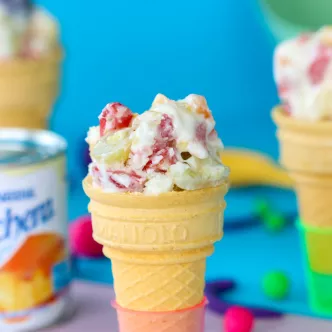 Fruit Cones with Yogurt