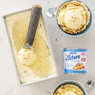 No Churn Saffron Ice Cream