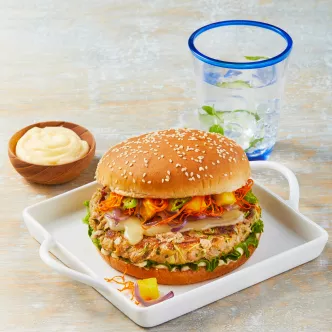 Hamburguesa de atún con calabaza