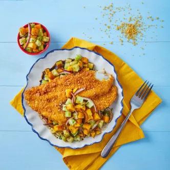 Pescado empanizado tropical