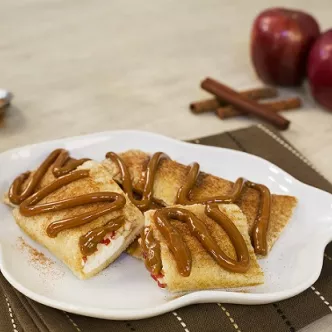 Rollitos de manzana con dulce de leche