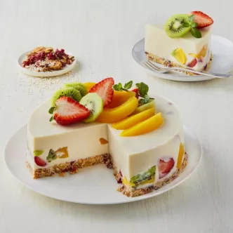 Pay de yogurt con frutas